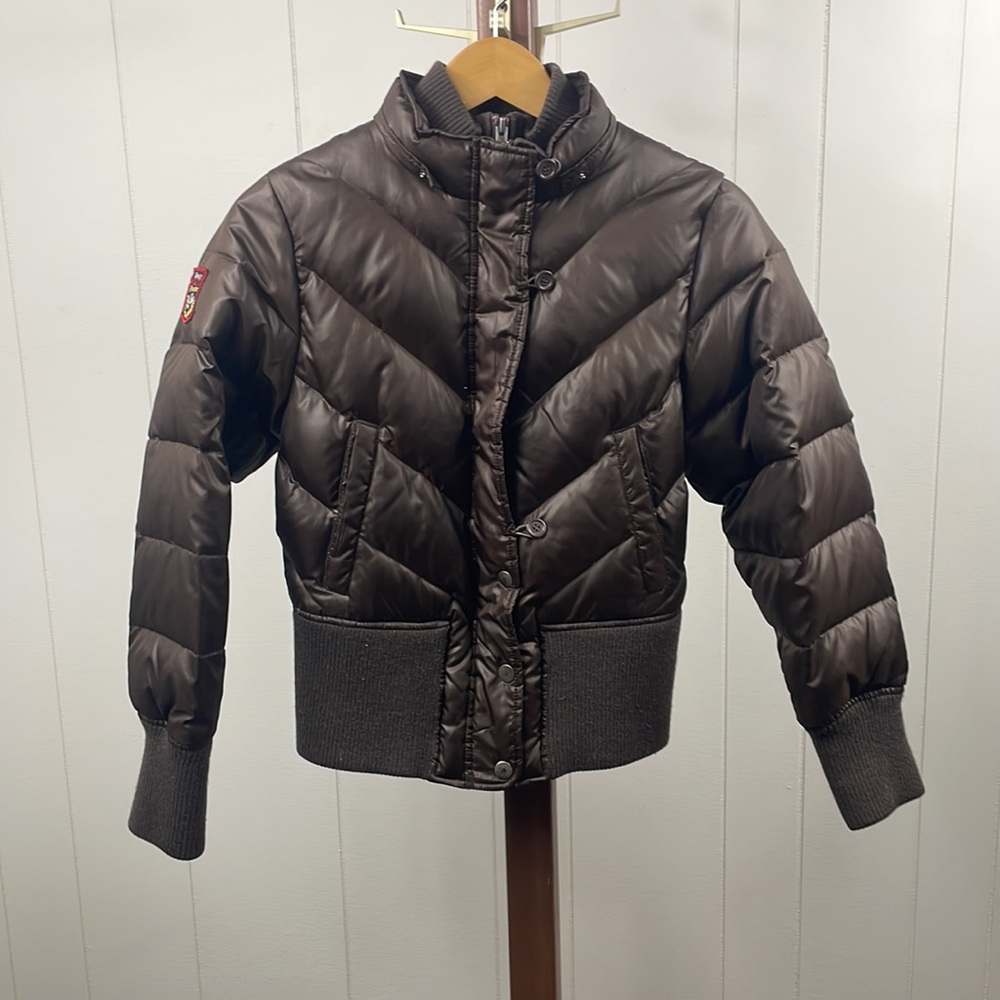 Triple F.A.T Goose Brown Down Puffer Bomber Jacket